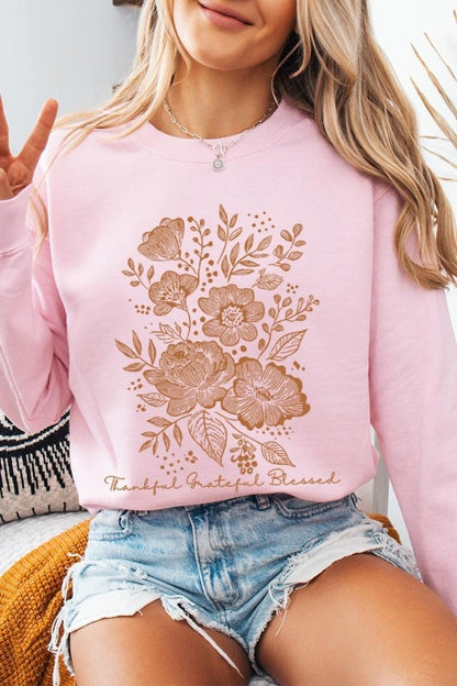 Neutral Thanksgiving Graphic Sweatshirt - FamilyClothes