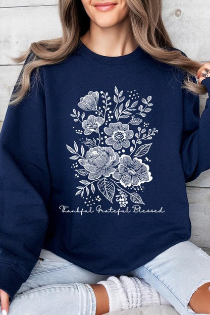 Neutral Thanksgiving Graphic Sweatshirt - FamilyClothes