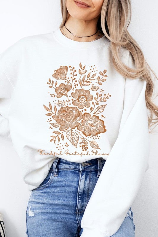 Neutral Thanksgiving Graphic Sweatshirt - FamilyClothes