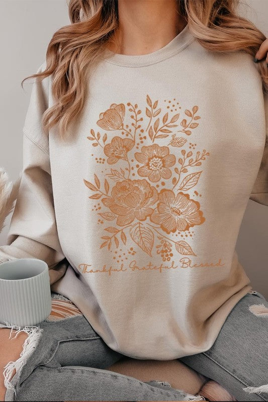 Neutral Thanksgiving Graphic Sweatshirt - FamilyClothes