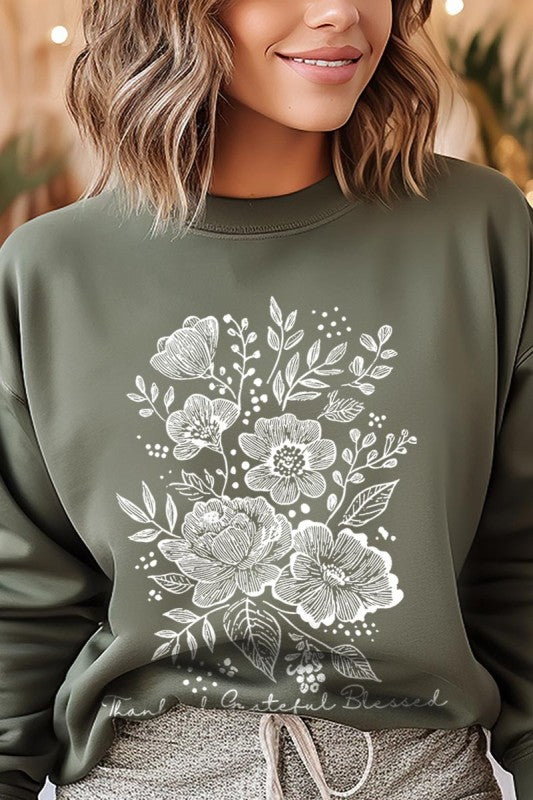 Neutral Thanksgiving Graphic Sweatshirt - FamilyClothes