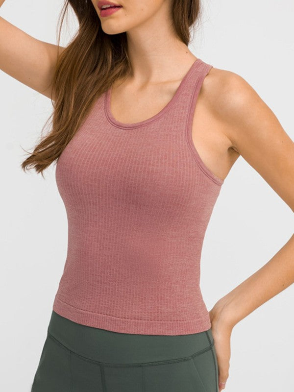 Round Neck Racerback Tank - FamilyClothes