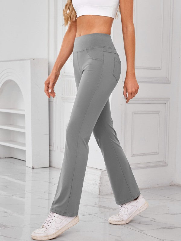 High-Waisted Pants with Pockets - FamilyClothes