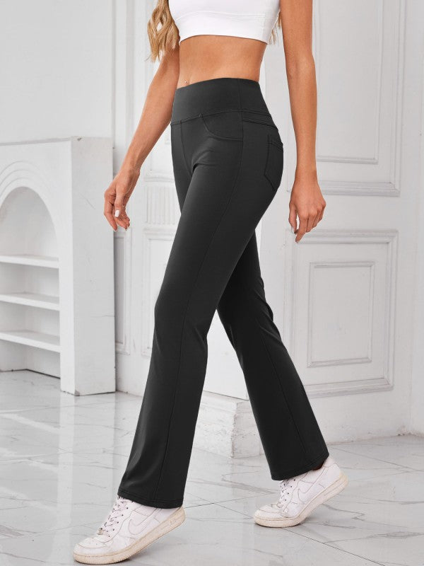 High-Waisted Pants with Pockets - FamilyClothes