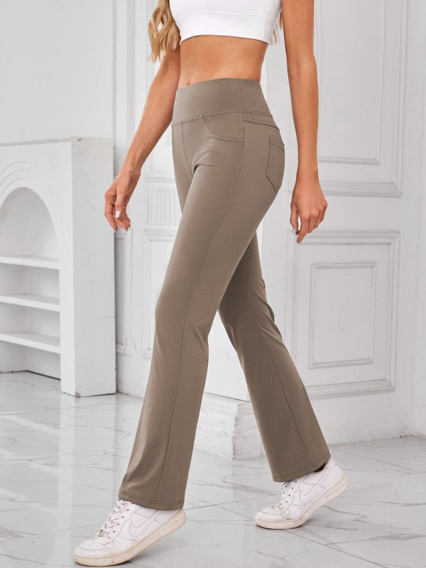 High-Waisted Pants with Pockets - FamilyClothes