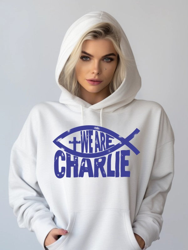 We Are Charlie Fish Graphic Sweatshirt - FamilyClothes