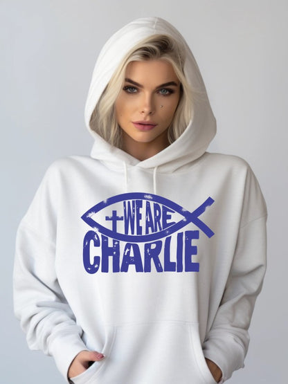We Are Charlie Fish Graphic Sweatshirt - FamilyClothes