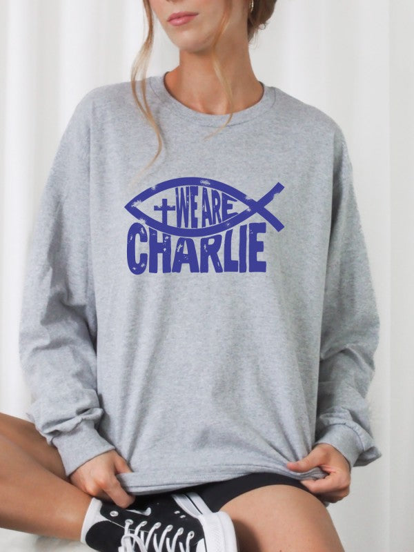 We Are Charlie Fish Sweatshirt Kirk Graphic - FamilyClothes