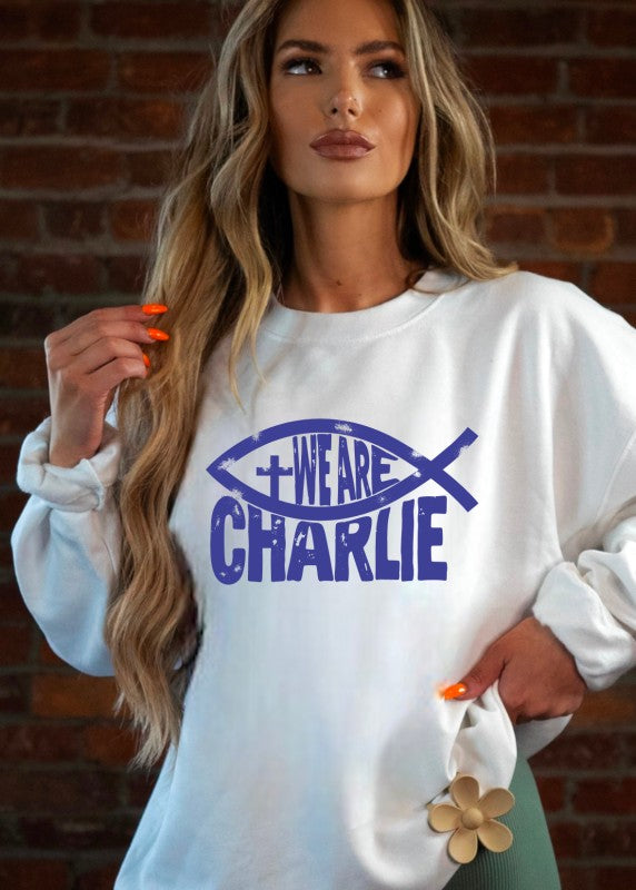 We Are Charlie Fish Sweatshirt Kirk Graphic - FamilyClothes