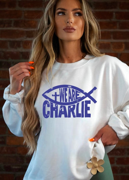 We Are Charlie Fish Sweatshirt Kirk Graphic - FamilyClothes