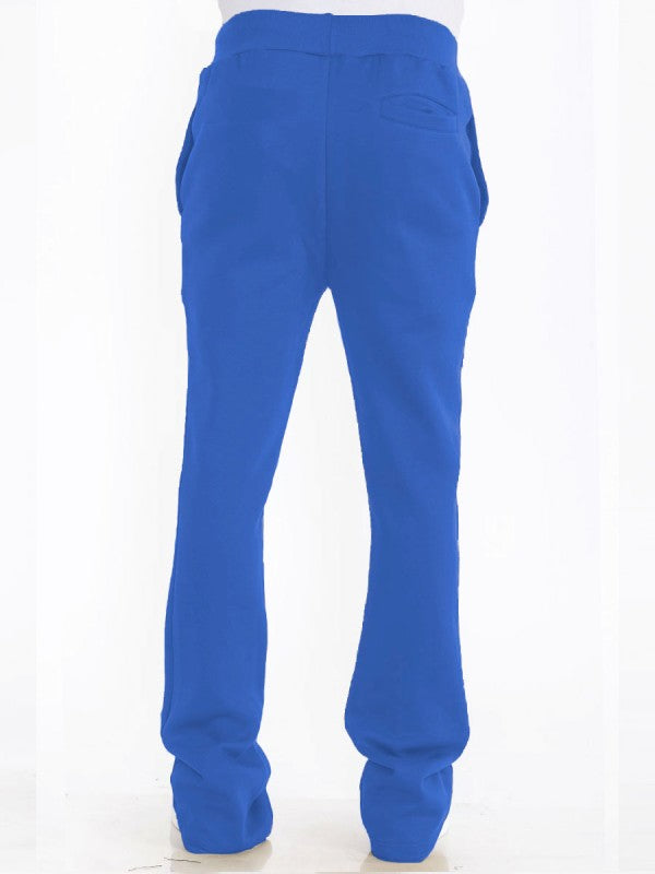 Solid Stacked Flare Track Pants for Ultimate Comfort and Style - FamilyClothes