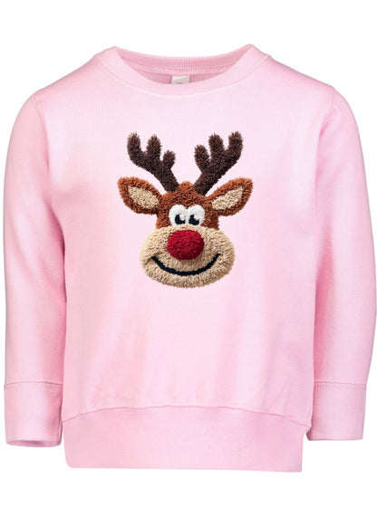 Crochet Reindeer Sweatshirt - Stylish Latch Hook Graphic Design - FamilyClothes