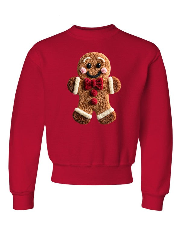 Latch Hook Youth Gingerbread Graphic Sweatshirt for Cozy Holiday Style - FamilyClothes
