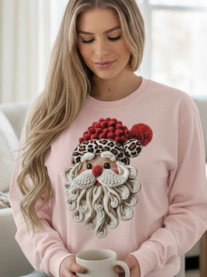 Latch Hook Santa Long Sleeve Tee - FamilyClothes