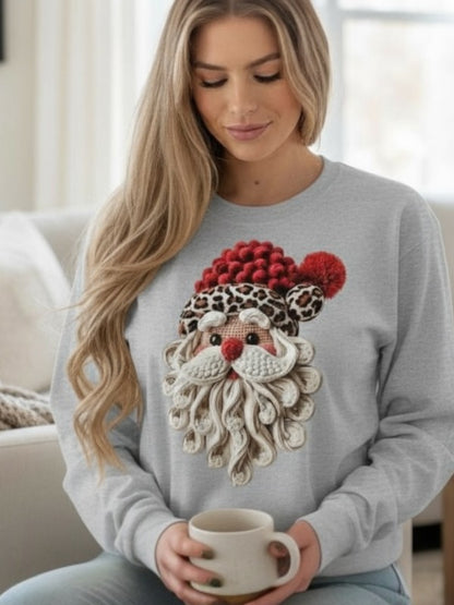Latch Hook Santa Long Sleeve Tee - FamilyClothes