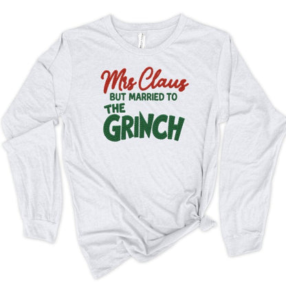Mrs Claus Married to Grinch Crochet Long Sleeve - FamilyClothes