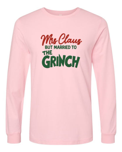 Mrs Claus Married to Grinch Crochet Long Sleeve - FamilyClothes