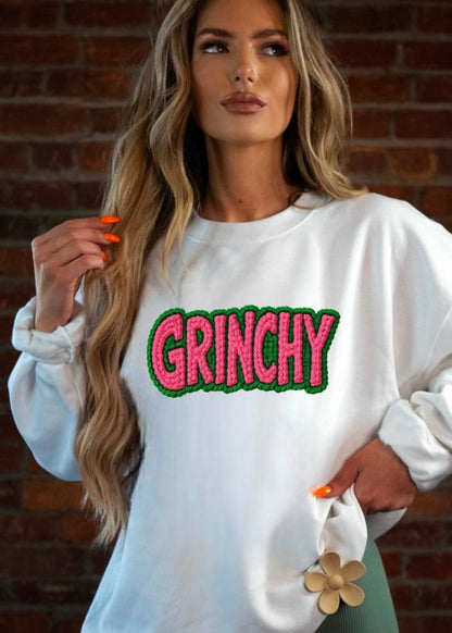 Grinchy Latch Work Graphic Sweatshirt - FamilyClothes