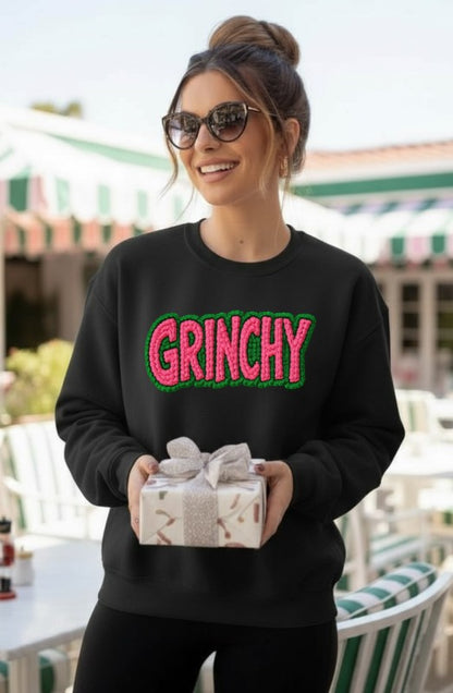 Grinchy Latch Work Graphic Sweatshirt - FamilyClothes
