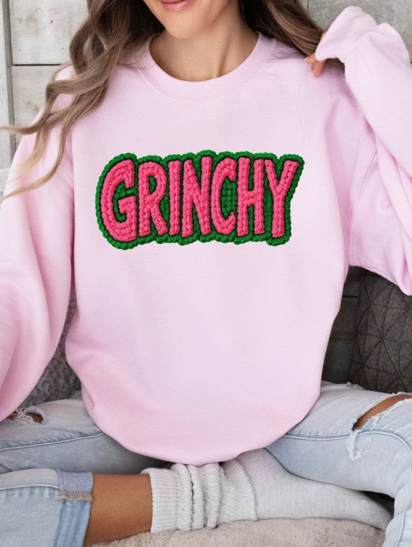 Grinchy Latch Work Graphic Sweatshirt - FamilyClothes