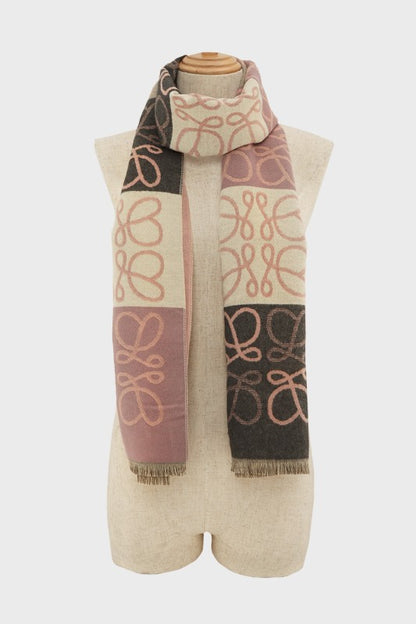 Monogram Pattern Reversible Long Scarf - FamilyClothes