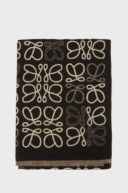 Monogram Pattern Reversible Long Scarf - FamilyClothes