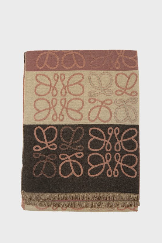 Monogram Pattern Reversible Long Scarf - FamilyClothes