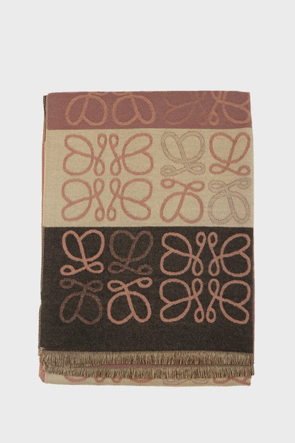 Monogram Pattern Reversible Long Scarf - FamilyClothes