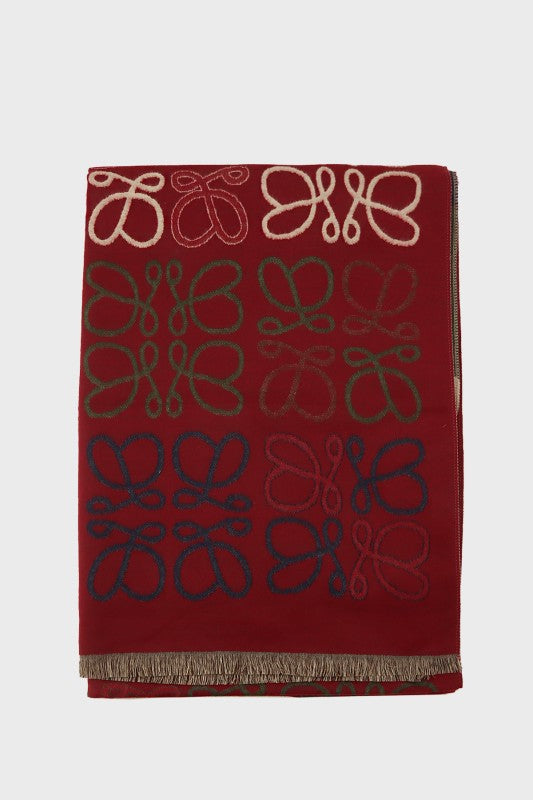 Monogram Pattern Reversible Long Scarf - FamilyClothes