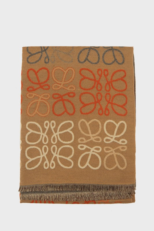 Monogram Pattern Reversible Long Scarf - FamilyClothes