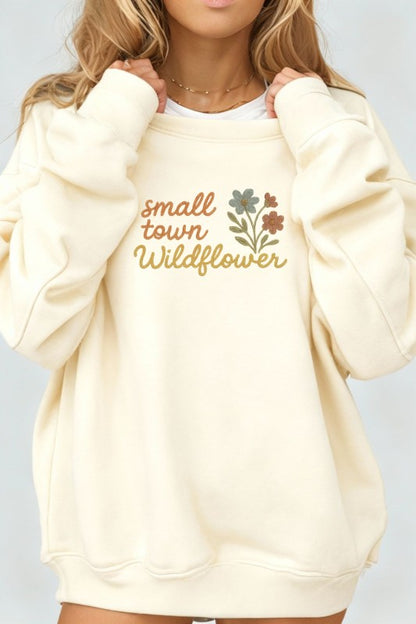 Crochet Small Town Wildflower Crewneck Sweatshirt - FamilyClothes