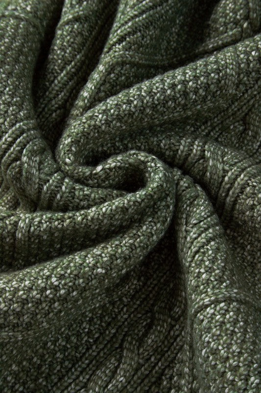 Cable Knit Drop Shoulder Sweater Dress - FamilyClothes