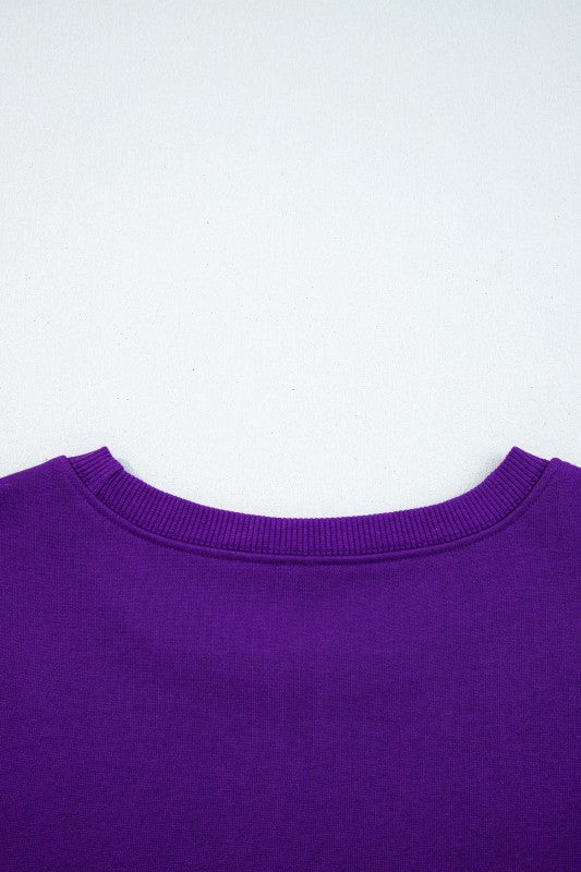 Varsity Stripe Long Sleeve Sweatshirt Dress - FamilyClothes