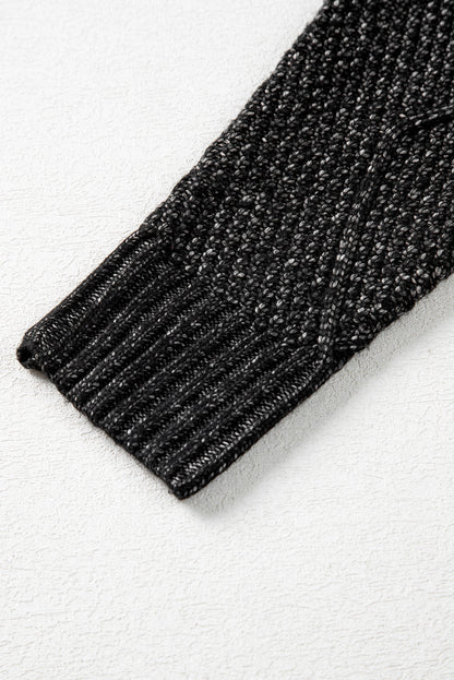 Coffee Knit Sweater Dress - Cable Knit Drop Shoulder Loose Fit Design - FamilyClothes