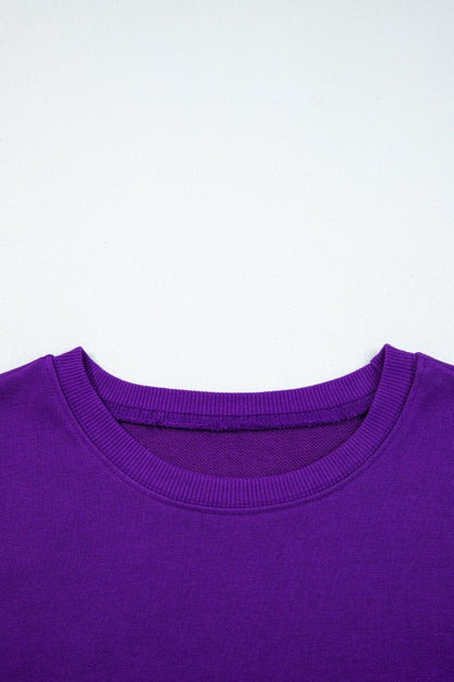 Varsity Stripe Long Sleeve Sweatshirt Dress - FamilyClothes