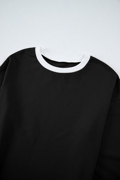 Varsity Stripe Patchwork Pullover and Pant Set - FamilyClothes