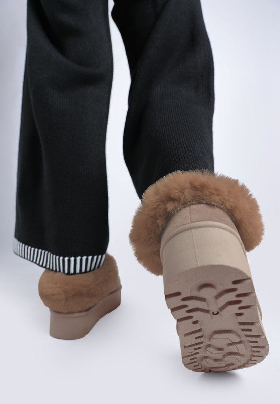 Aniso Faux Fur Slip On Snow Boots - FamilyClothes