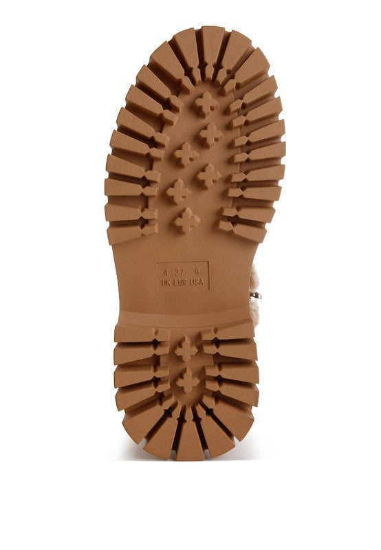 Lapland Fur Detail Calf Length Boots - FamilyClothes