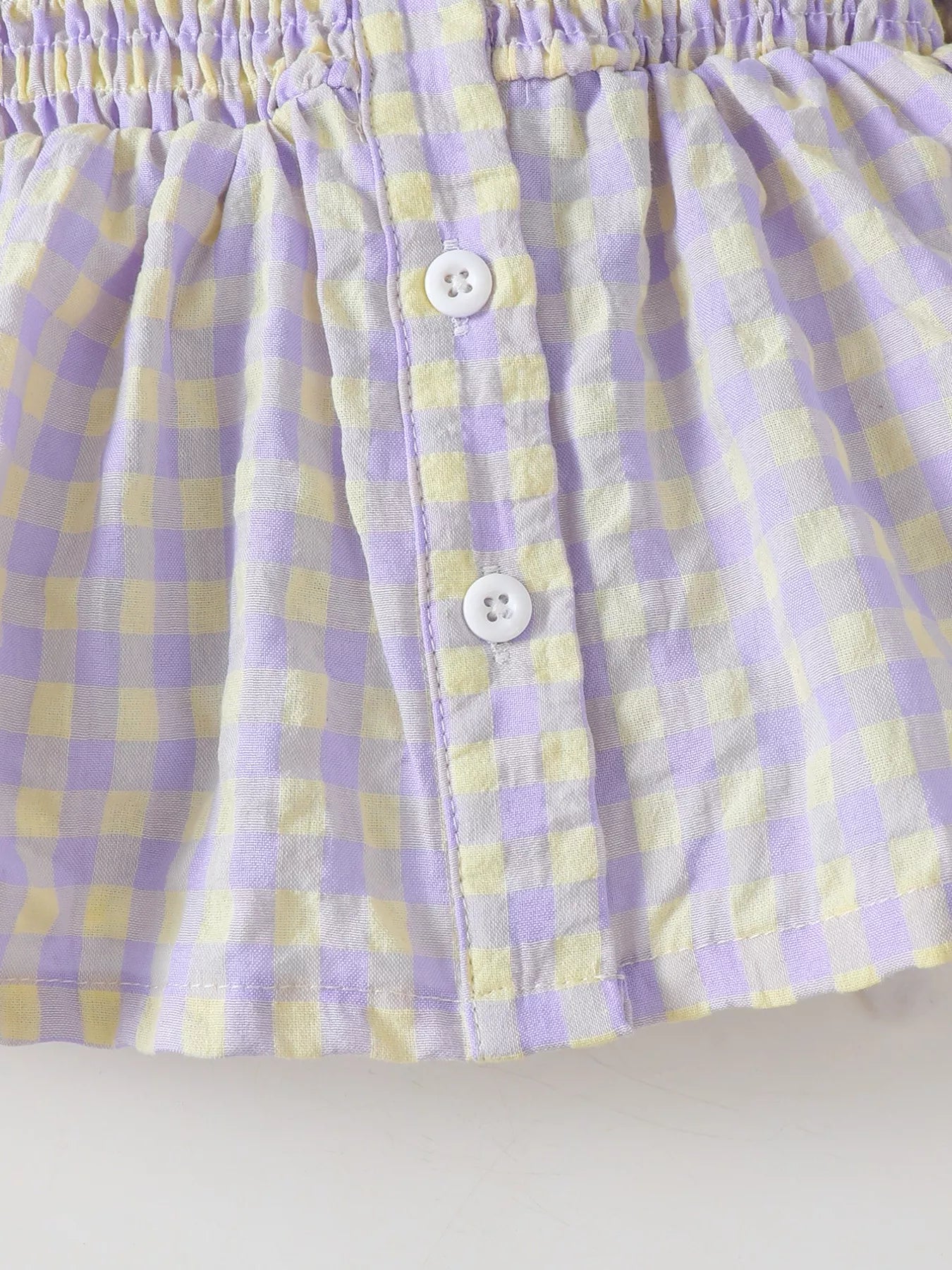 Children's Gingham Smocked Top and Bow Pants Set - FamilyClothes