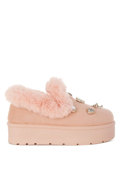 Zeta Charm Detail Slip On Snow Boots - FamilyClothes