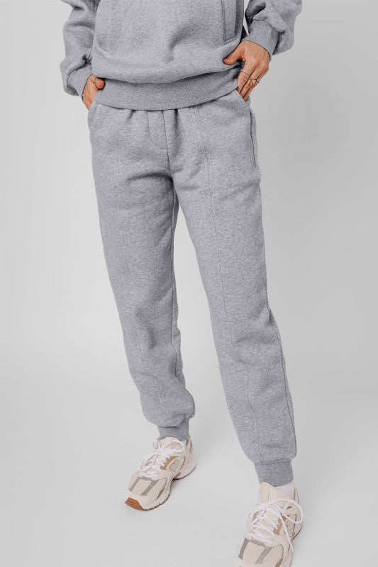 Solid Reverse Seams Hoodie and Joggers Set - FamilyClothes