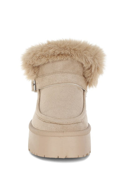 Linka Pin Buckle Detail Snow Boots - FamilyClothes