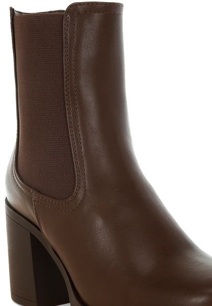 Scuala Faux Leather Chelsea Boots - FamilyClothes