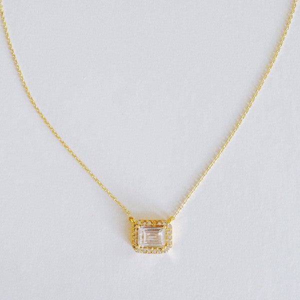 Radiant Emerald Cut Pendant Necklace - FamilyClothes