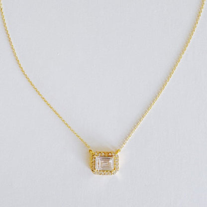 Radiant Emerald Cut Pendant Necklace - FamilyClothes