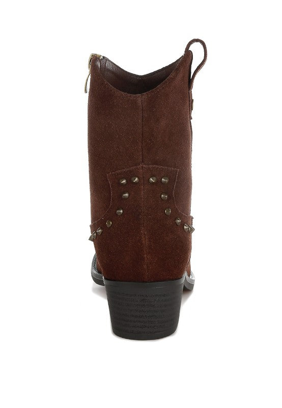Hira Studs Embellished Cowboy Boots - FamilyClothes