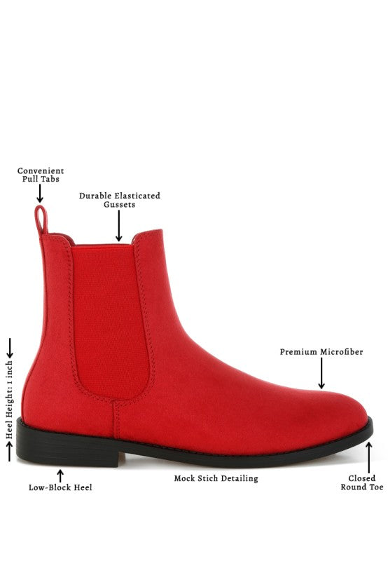 Ayasa Low Block Heel Chelsea Boots - FamilyClothes