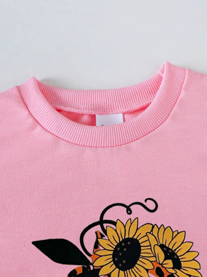 Children's Halloween Graphic Sweatshirt and Flare Pants Set - FamilyClothes