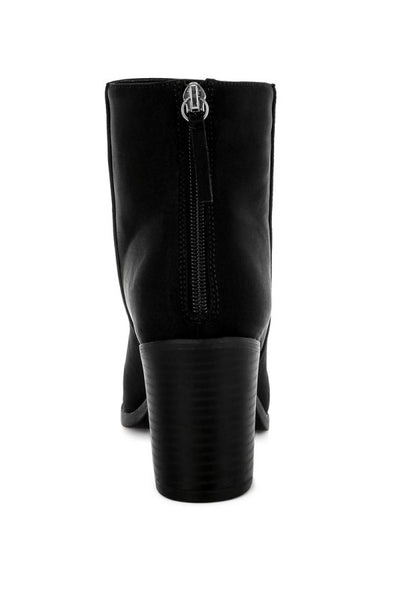 Veyara Lycra Block Heel Ankle Boots - FamilyClothes