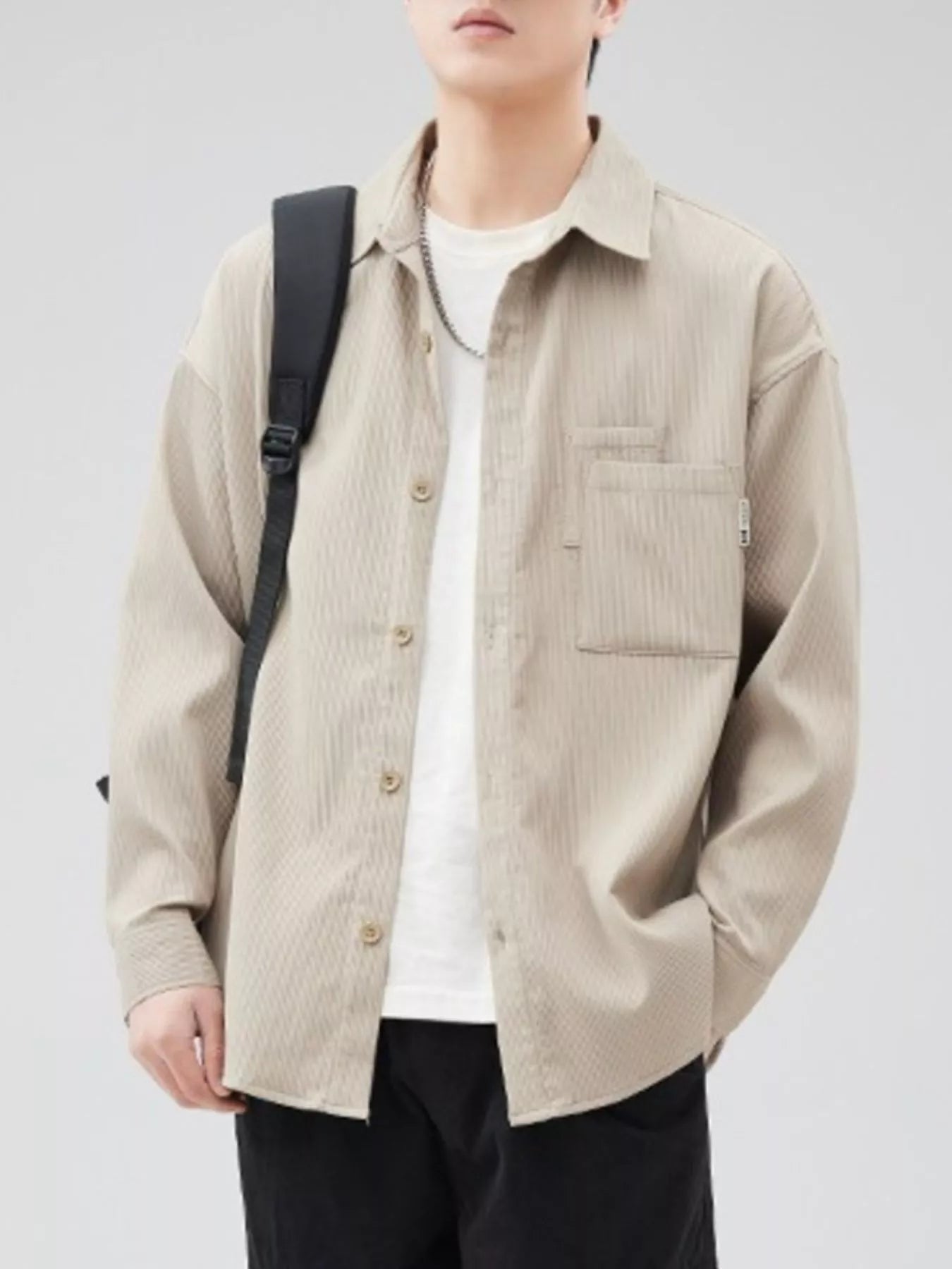 Men's Plus Size Button Down Long Sleeve Shirt - FamilyClothes